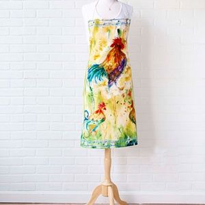 April Cornell Rooster Watercolor Apron O/S NWT